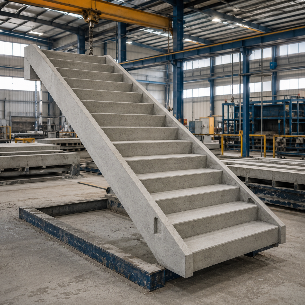 Precast concrete staircase manufactured at a South African production facility